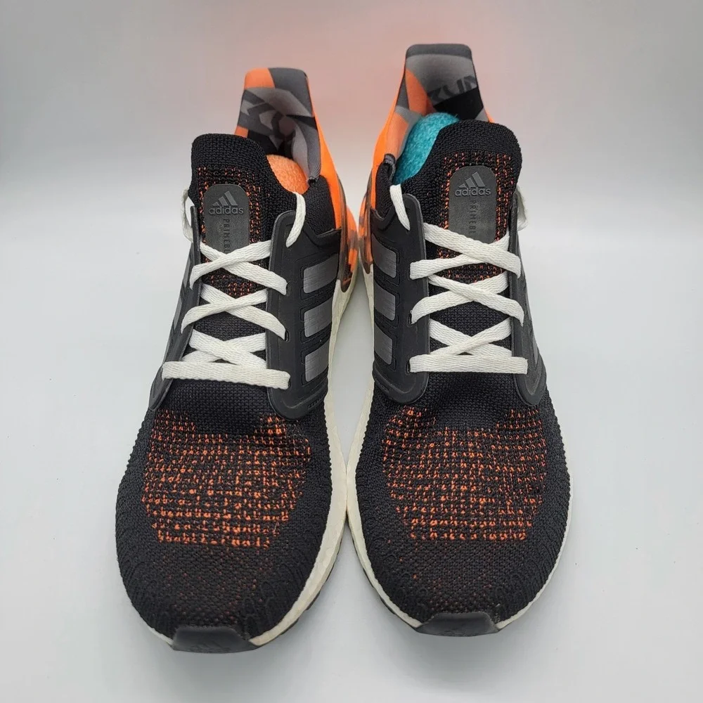 Size 8.5 - Adidas UltraBoost 20 Black Signal Orange Camo